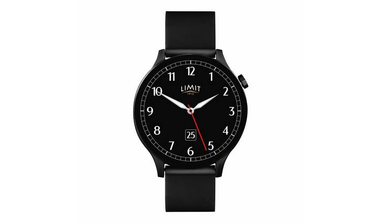 Limit Mens Black Silicone Strap Calling Smart Watch