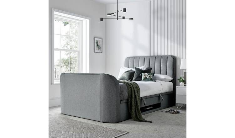 Time4Sleep Aspen Kingsize Side Lift Ottoman TV Bed - Grey