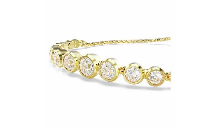 Swarovski Gold Tone Plated Crystal Imber Tennis Bracelet