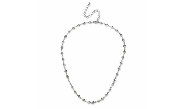 Freedom Stainless Steel Silver Heart Link Chain Necklace