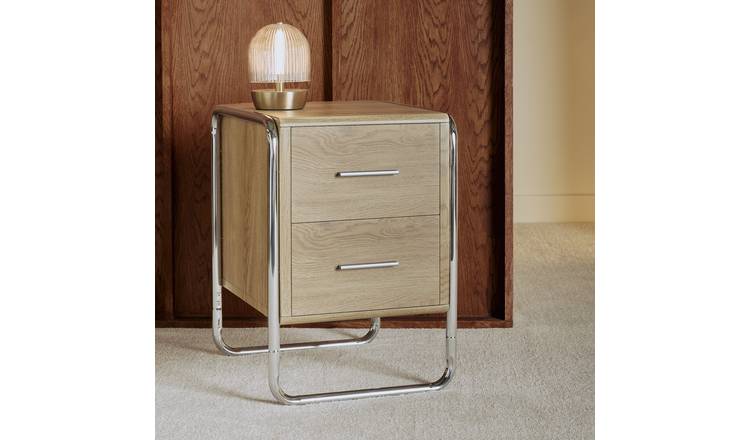 Habitat Albers Chrome Filing Cabinet - Natural