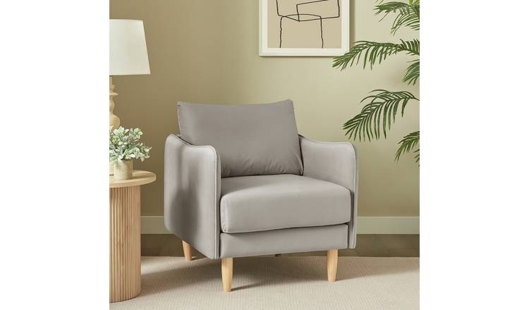 Argos Home Dippy Velvet Armchair - Mink 