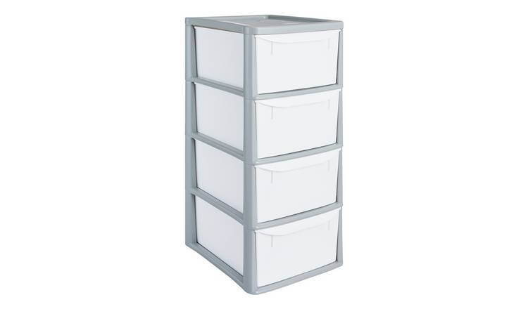 Argos Home 4 Drawer Plastic Storage Tower - Grey