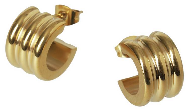 Liars & Lovers Gold Stainless Steel Spiral Hoop Earrings
