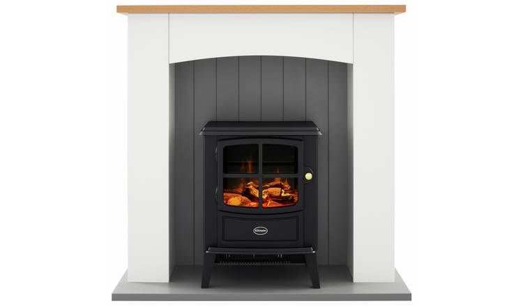 Dimplex Oakmead 2KW Optiflame Electric Fire Suite - Black