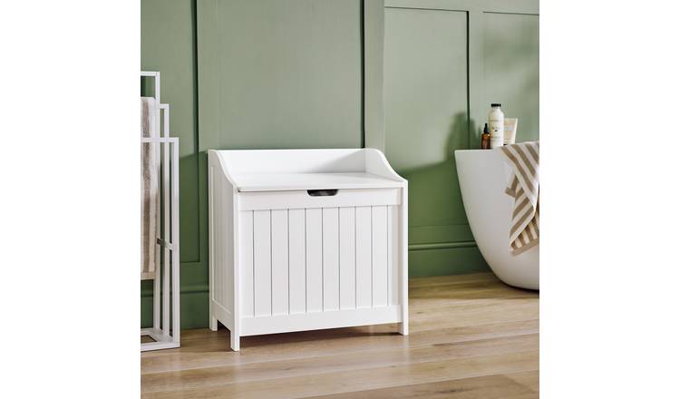 Argos Home 100L Monks Bench Linen Bin - White