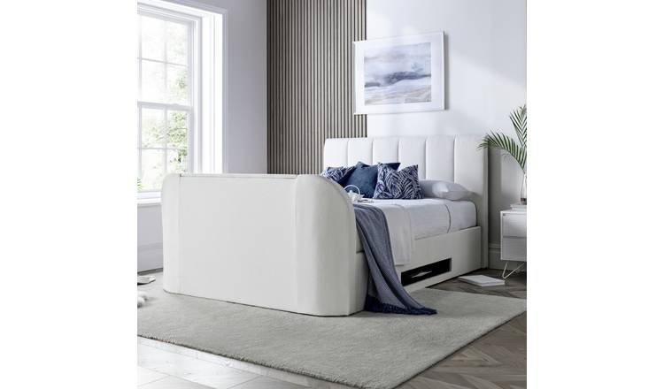 Time4Sleep Copenhagen Double Ottoman TV Bed - White