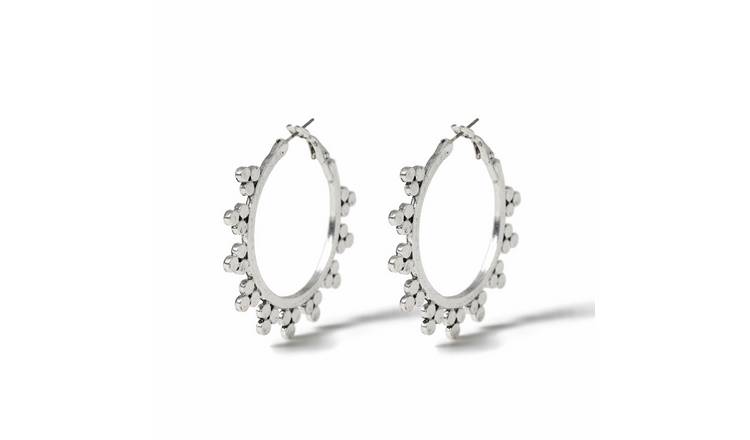 Freedom Silver Soft Spike Hoop Earrings