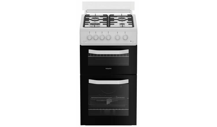 Hotpoint HTG5GCWL 50cm Twin Cavity Gas Cooker - White
