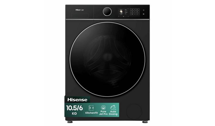 Hisense WD5I1045BBQ 10.5/6KG 1400 Spin Washer Dryer - Black