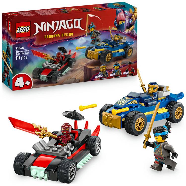 LEGO NINJAGO Rogue vs. Drix Race Car Duel Building Toy 71840 0