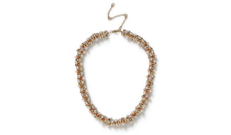 Freedom Gold Tone Pearl Chain Necklace