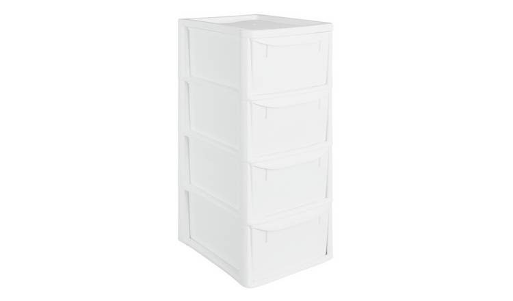 Argos Home 4 Drawer Plastic Storage Tower - White
