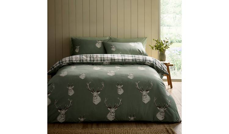 Catherine Lansfield Stag Green Bedding Set - Double