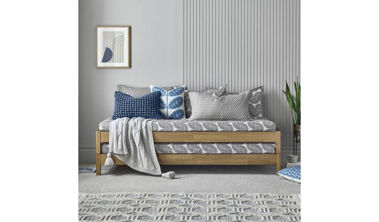 Time4Sleep Stacking Single Wooden Guest Bed - Oak