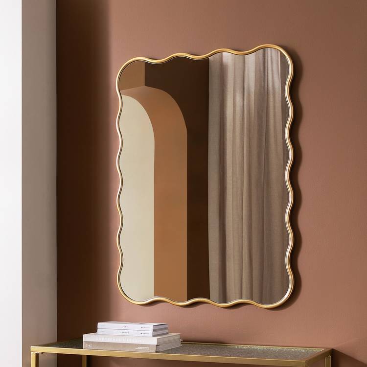 Habitat Gold Wavy Wall Mirror - 96x71cm 0