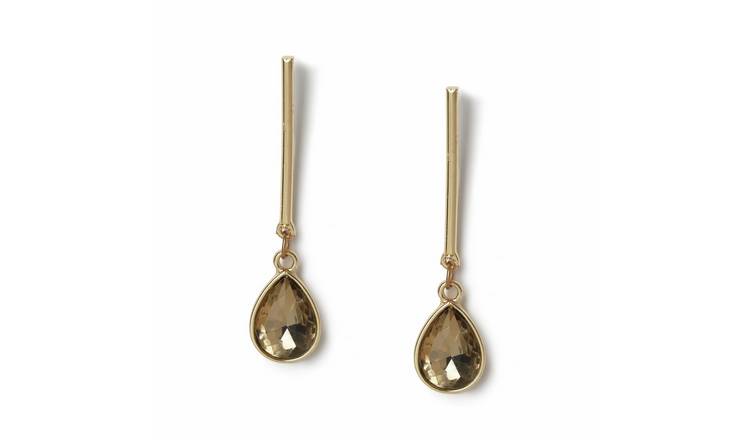 Freedom Gold Stone Stick Drop Earrings