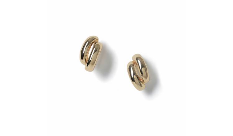 Freedom Gold Oversized Double Row Stud Earrings