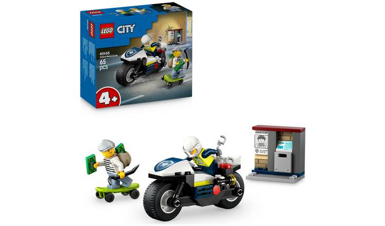 LEGO City Police Motorcycle Chase Toy, Motorbike Set 60455