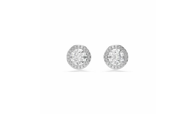 Swarovski Rhodium Plated Crystal Una Angelic Stud Earrings