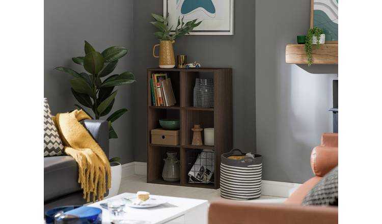 Argos Home Squares 6 Cube Storage Unit - Walnut