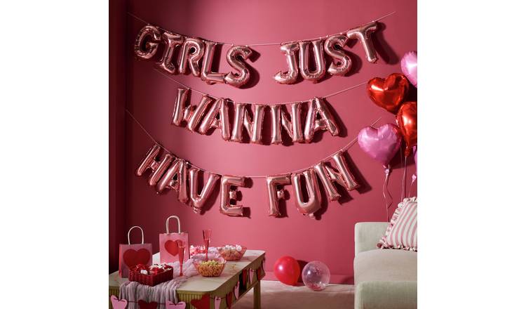 Argos Home Girls Just Wanna Have Fun Letter Balloons Kit