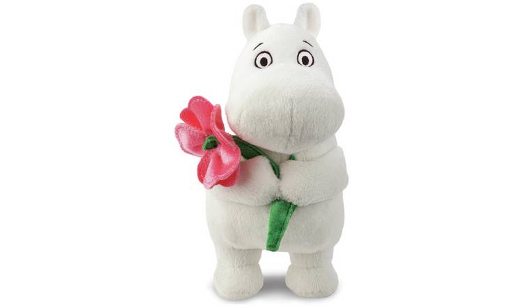 Aurora Moomin Standing With Pink Flower 6.5-inch Plush toy
