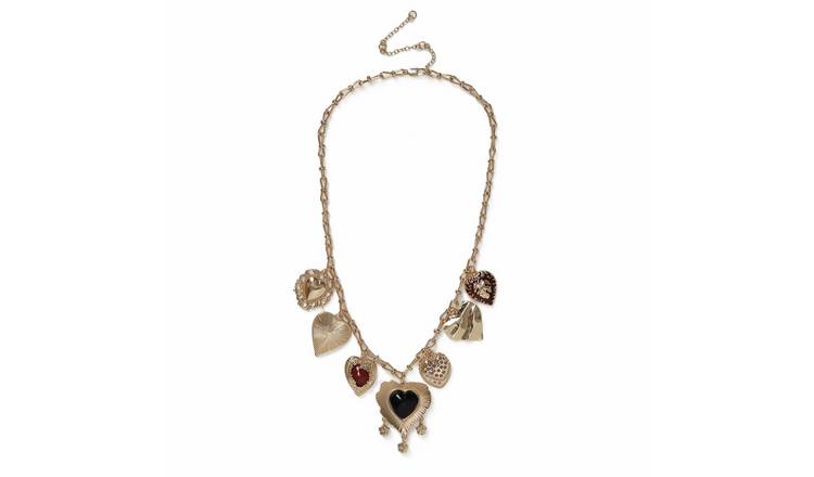 Freedom Gold Heart Charms Necklace