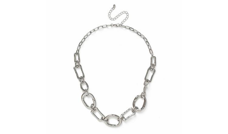 Freedom Silver 18 inch Mismatch Chain Necklace