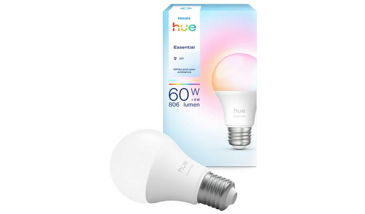 Philips Hue Essential E27 8W Smart Light Bulb - Pack of 1