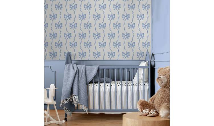 Cath Kidston Ribbon Bow Blue Wallpaper