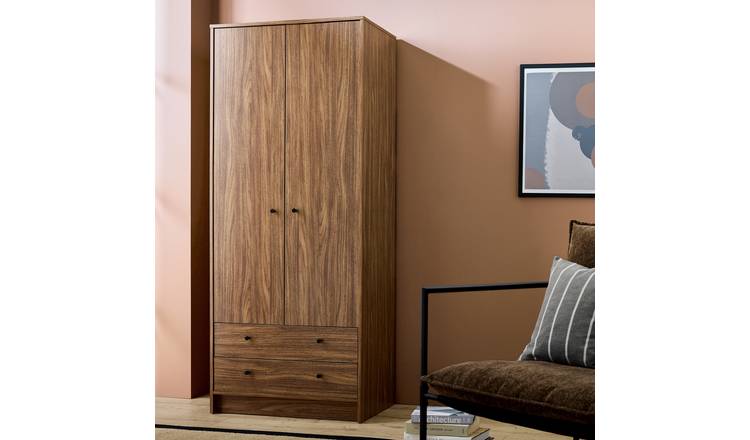 Argos Home Malibu 2 Door 2 Drawer Wardrobe - Walnut