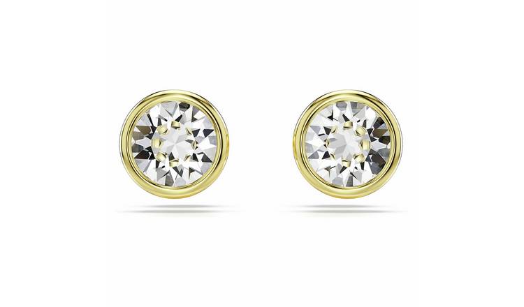Swarovski Gold Tone Plated Crystal Imber Stud Earrings