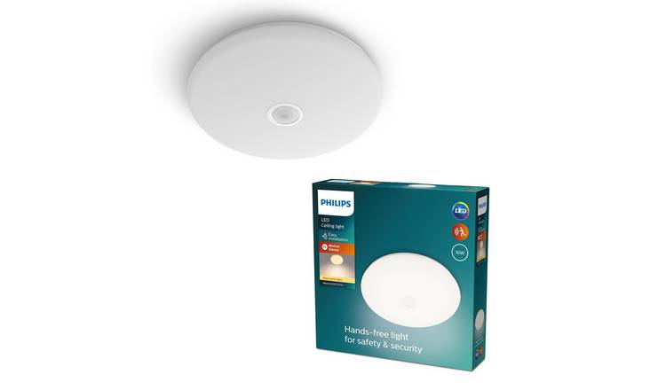 Philips Mauve PIR Sensor 16W Flush Ceiling Light - White
