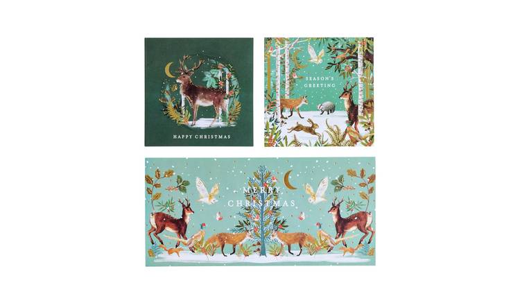 Argos Home Woodland Scene Christmas Cards Multipack