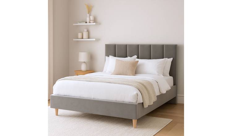 Millbrook Piper Kingsize Fabric Bed Frame -Grey