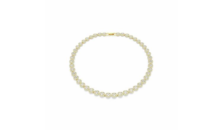 Swarovski Gold Tone Plated Una Angelic Tennis Necklace