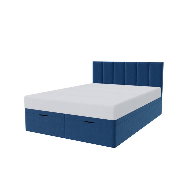Millbrook Beds Double Fabric End Lift Ottoman Bed - Blue 0