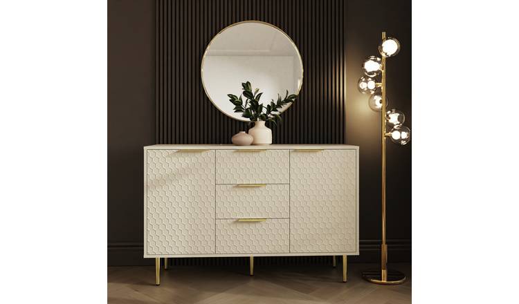 GFW Azariah 2 Door 3 Drawer Sideboard – Ivory