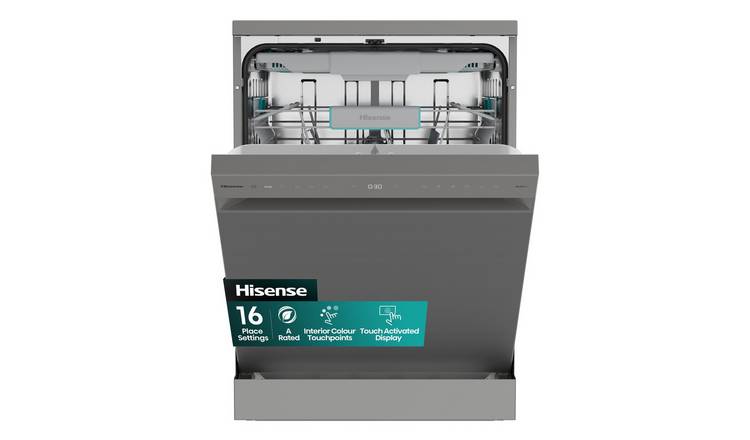 Hisense HS663A90XUK Full Size Dishwasher - Stainless Steel