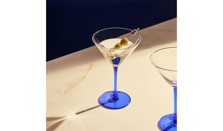 Habitat Blue Stem Set of 4 Martini Glasses