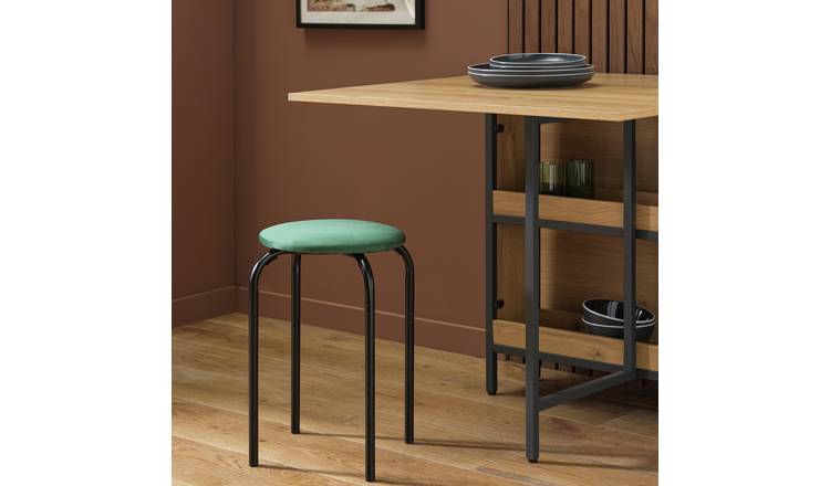 Argos Home Nyla Velvet Stacking Stool - Green
