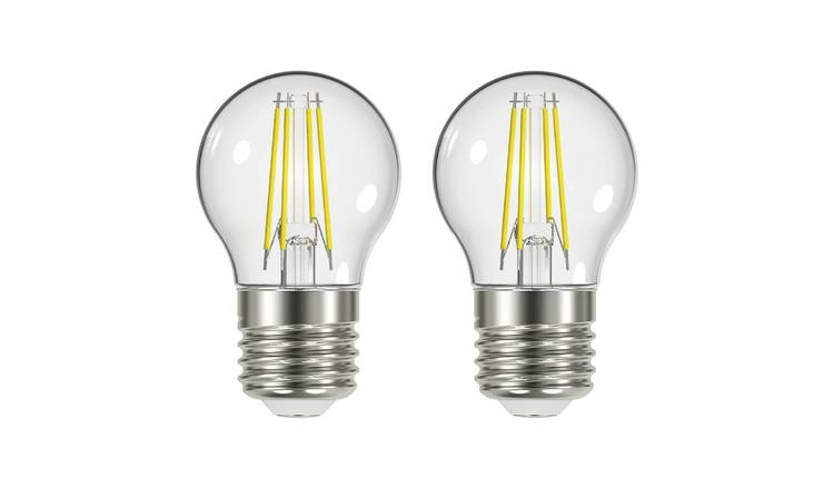 Argos Home 3.4W LED Filament Globe E27 Light Bulb - Pack of 2