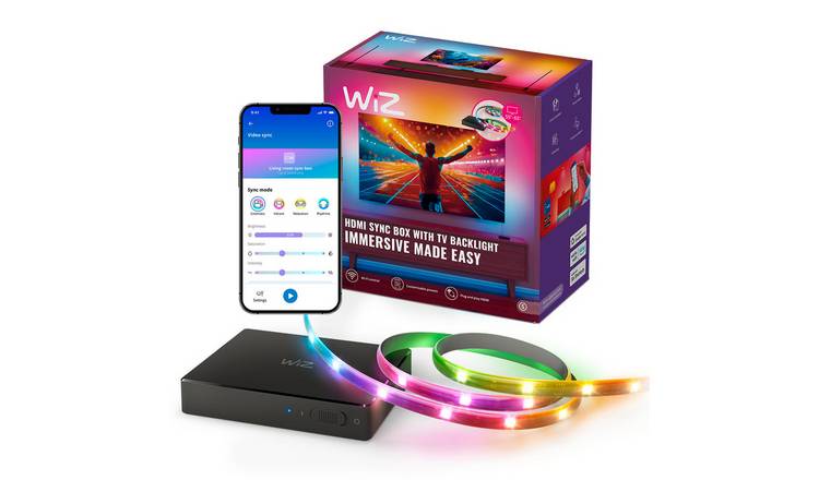 WiZ Smart LED Sync Box and LED Lightstrip for 55-65 Inch TV