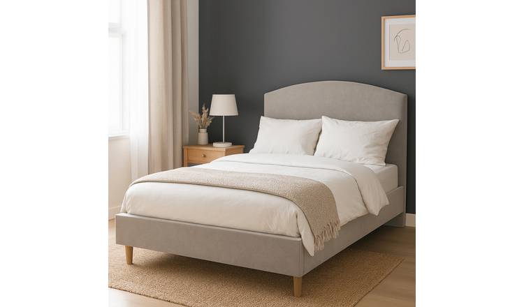 Millbrook Archer Kingsize Fabric Bed Frame-Natural