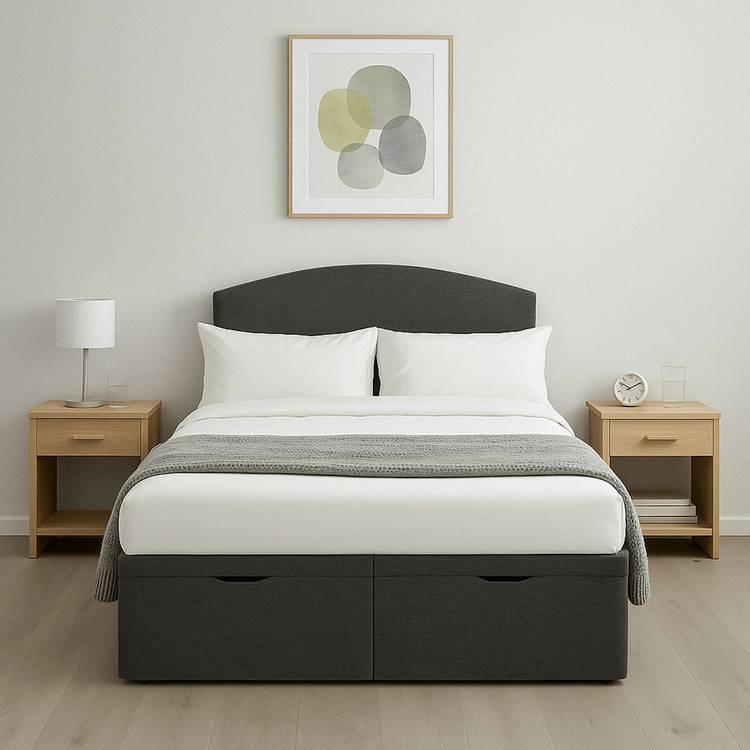 Millbrook Beds Double Fabric Ottoman Bed - Charcoal 0