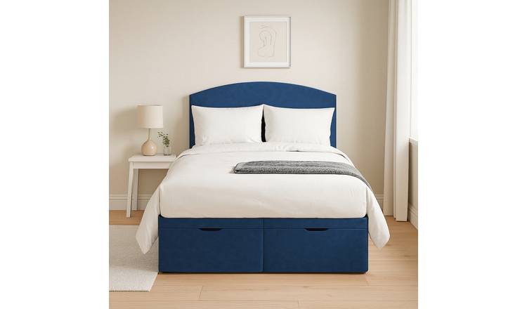 Millbrook Archer Kingsize Fabric End lift Ottoman Bed - Blue