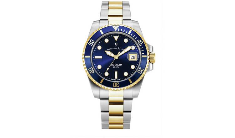 Jacques Du Manoir Blue Dial Two Tone Watch