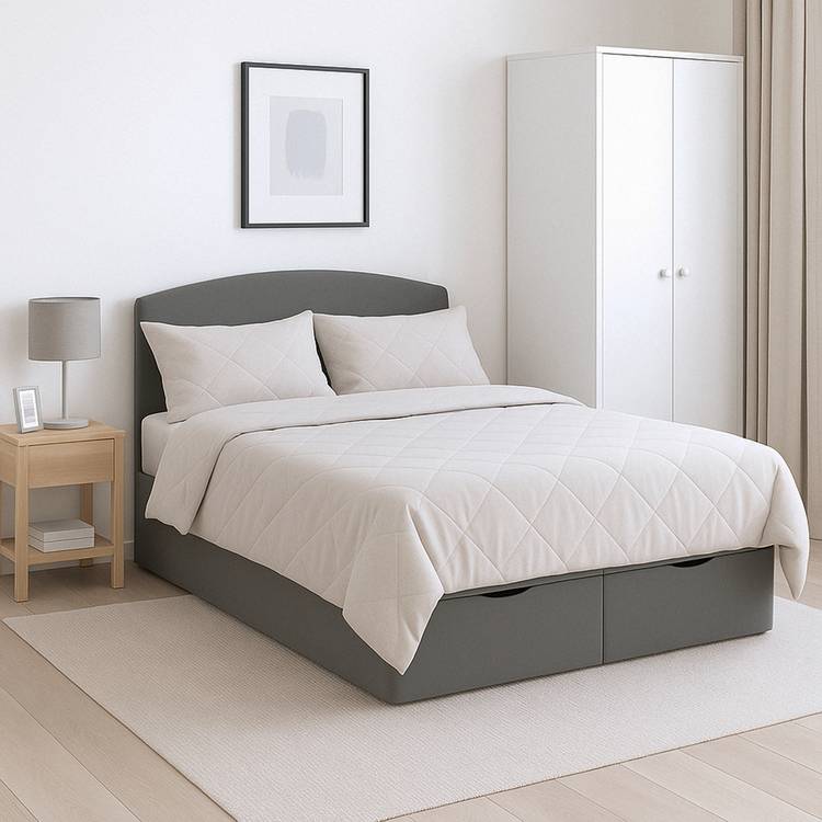 Millbrook Beds Double Fabric End Lift Ottoman Bed - Grey 0