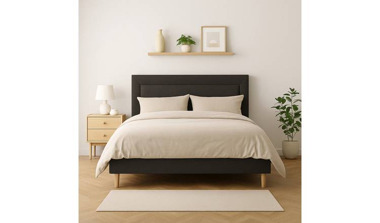 Millbrook Border Kingsize Fabric Bed Frame - Charcoal